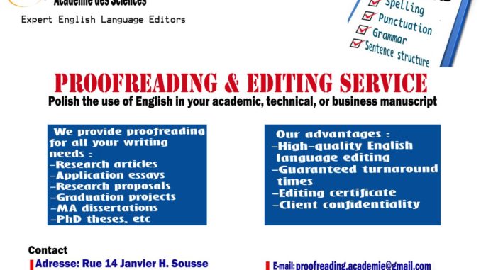 PROOFREADING AND EDITING SERVICE